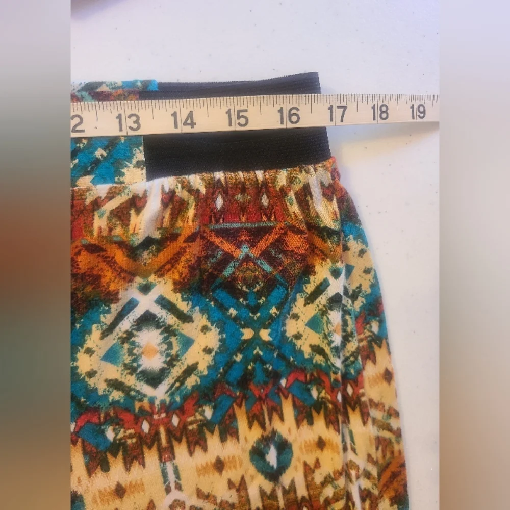 XL Teal Rust Tan Wide Leg Pant Stretch Comfortable Lightweight Great Summer Pant - Picture 3 of 8